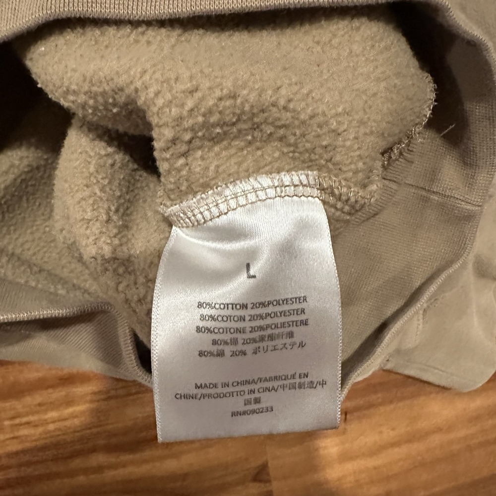 Fear Of God Essentials Sweatshirt Mens Large Beige Fleece Crewneck Pullover Logo - Picture 6 of 12